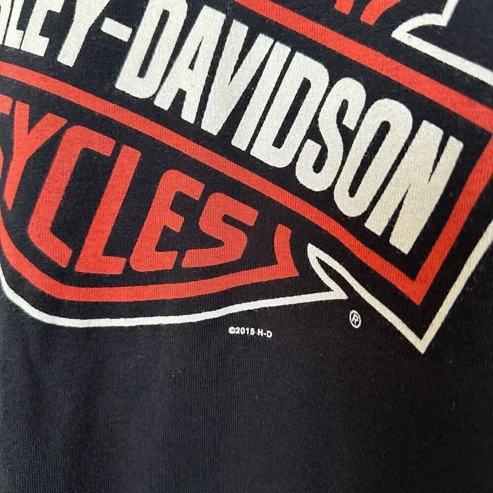 Harley Davidson Women’s 2014 Shiawassee Birch Run, MI Semi Sheer Tattoo Sleeve L - Picture 5 of 8